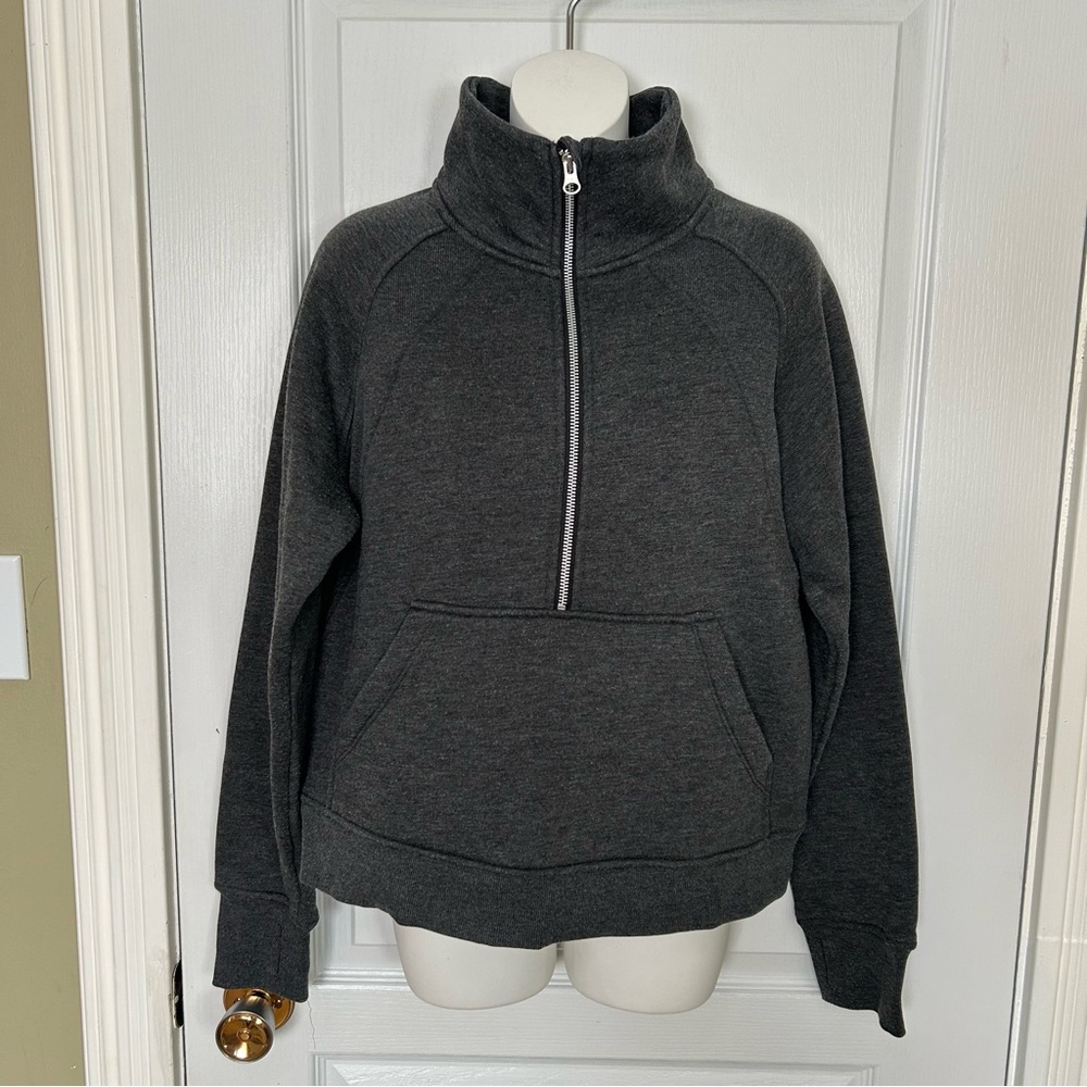 Danskin Charcoal Quarter-Zip Pullover Women Small Gray Sweater